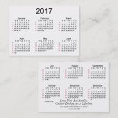 Carte De Visite 52 calendrier de blanc de la semaine 2017 par des (Devant / Derrière)