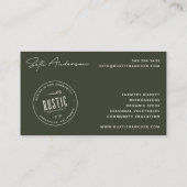 Carte de visite 5| Rancher rustique (Dos)