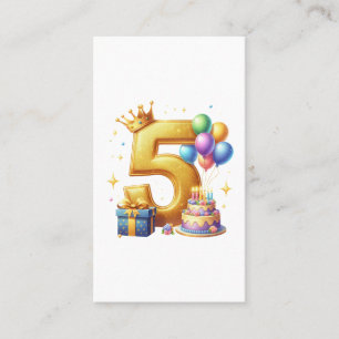 Carte De Visite 5ème anniversaire en or