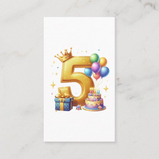 Carte De Visite 5ème anniversaire en or (Devant)