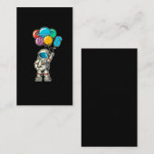 Carte De Visite 6 Anniversaire Astronaut Planètes Balloon (Devant / Derrière)