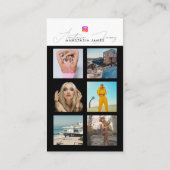 Carte De Visite 6 Grille de flux photo Médias sociaux Code QR (Dos)