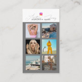 Carte De Visite 6 Grille de flux photo Médias sociaux Code QR (Dos)