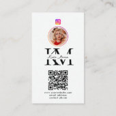 Carte De Visite 6 Photo Collage Influencer Feed Black Monogram (Dos)