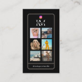 Carte De Visite 6 Photo Collage Influencer Feed Black Monogram (Devant)