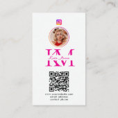 Carte De Visite 6 Photo Collage Influencer Feed Pink Monogram (Dos)