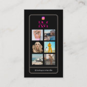 Carte De Visite 6 Photo Collage Influencer Feed Pink Monogram (Devant)