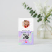 Carte De Visite 6 Photo Feed Grid Médias sociaux QR Code Holograph (Debout devant)