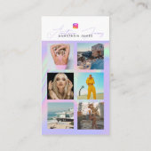 Carte De Visite 6 Photo Feed Grid Médias sociaux QR Code Holograph (Dos)