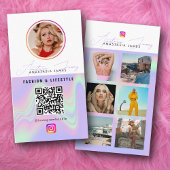 Carte De Visite 6 Photo Feed Grid Médias sociaux QR Code Holograph