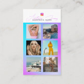 Carte De Visite 6 Photo Feed Grid Médias sociaux QR Code Holograph (Dos)