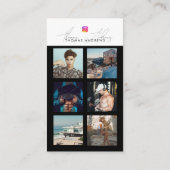 Carte De Visite 6 Photo Feed Grid Médias sociaux QR Code Homme (Dos)