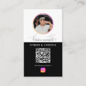 Carte De Visite 6 Photo Feed Grid Médias sociaux QR Code Homme (Devant)