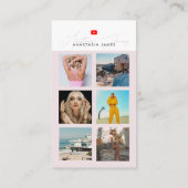 Carte De Visite 6 Photo Feed Grid Vlogger Channel QR Code (Dos)