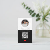 Carte De Visite 6 Photo Feed Grid Vlogger Channel QR Code Homme (Debout devant)