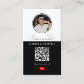 Carte De Visite 6 Photo Feed Grid Vlogger Channel QR Code Homme (Devant)