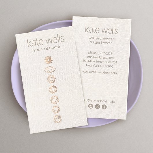Carte De Visite 7 Chakras Professeur de Yoga