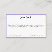 Carte De Visite 7 logos violets modernes pour promouvoir la marque (Devant)