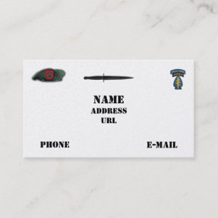 Carte De Visite 7e bataillon des forces spéciales des bérets verts