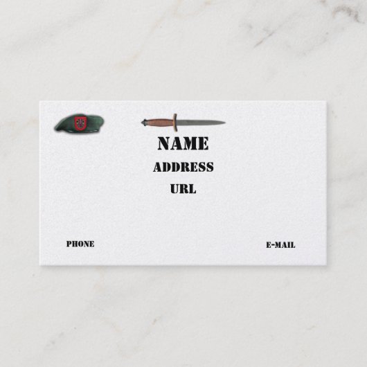 Carte De Visite 7e patch lrrps recon lrrp des forces spéciales (Devant)