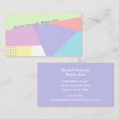 Carte De Visite 80s Retro Mode Pastel Artiste de maquillage géomét (Devant / Derrière)