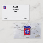 Carte De Visite 82e patch de vétérans de la division aéroportée AB (Devant / Derrière)