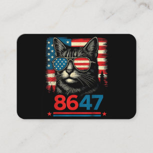 Carte De Visite 8647 86 47 Lunettes de soleil USA Flag Chat Drôle