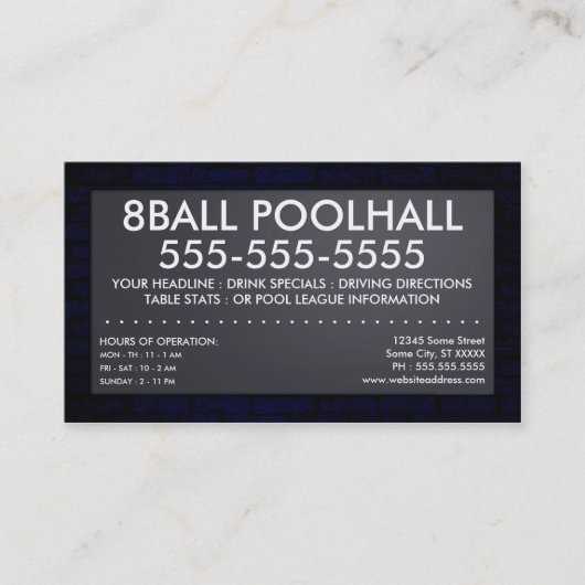 Carte De Visite 8ball : panneau électrique (Devant)