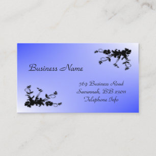 Carte de visite à accent floral dégradé bleu