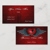 Carte de visite à ailes de coeur (Devant / Derrière)