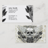 Carte de visite à ailes de crâne (Devant / Derrière)