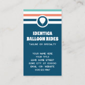 Carte de visite à ballon chic rayé (Dos)