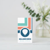 Carte de visite à ballon chic rayé (Debout devant)