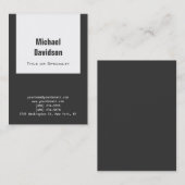 Carte de visite à bande blanche gris clair élégant (Devant / Derrière)