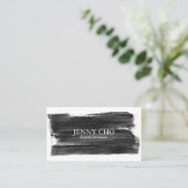 Carte de visite à bande de peinture blanche noire (Debout devant)