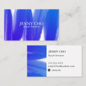 Carte de visite à bande de peinture bleu violet (Devant / Derrière)