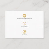 Carte de visite à bande d'icônes blanches et or (Dos)