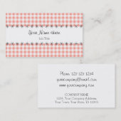 Carte de visite à bandes En vichy corail (Devant / Derrière)