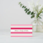 Carte de visite à bandes roses (Debout devant)