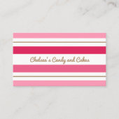 Carte de visite à bandes roses (Devant)