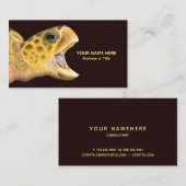 Carte de visite à bouche ouverte de la tortue luth (Devant / Derrière)