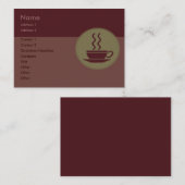 Carte de visite à café chaud (Devant / Derrière)