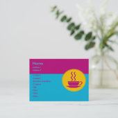 Carte de visite à café chaud (Debout devant)