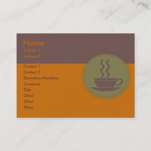 Carte de visite à café chaud (Devant)