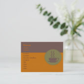 Carte de visite à café chaud (Debout devant)