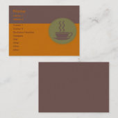 Carte de visite à café chaud (Devant / Derrière)
