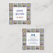 Carte de visite à carreaux italiens (Devant / Derrière)