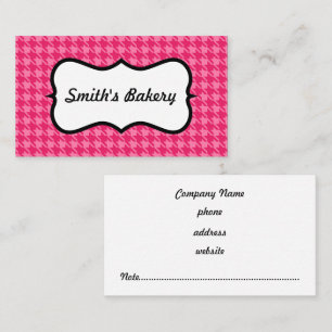 Carte de visite à carreaux rose vif