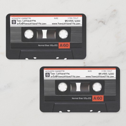 carte de visite à cassette (Devant / Derrière)