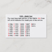 Carte de visite à chaînes de remorquage (Dos)